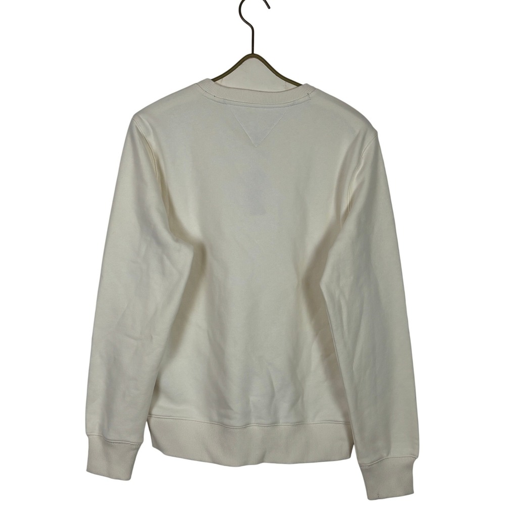 Tommy Hilfiger Sweater Mens M Cream Fall Basics Crew Neck Logo Preppy Classic - Picture 2 of 12